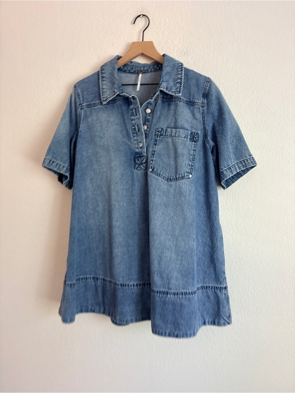 Free People Remino Denim Mini Dress - Picture 10 of 12
